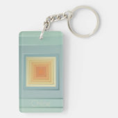 geometrische vierkanten (lichtblauw en geel) sleutelhanger (achterkant)