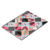 Geometrische vierkanten, waterverf patchwork notitieboek (Linkerzijde)