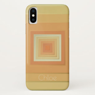 geometrische vierkanten (zacht geel & sinaasappel iPhone x hoesje