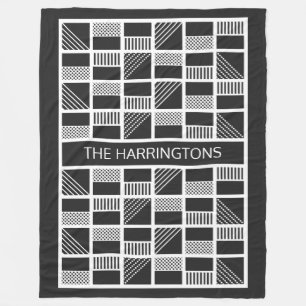 Geometrische vierkantjes aangepaste monogram deken