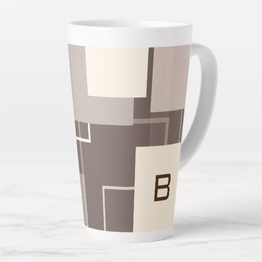 Geometrische vierkantjes - Chocolade Cream Latte Mok (Rechterhoek)