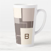 Geometrische vierkantjes - Chocolade Cream Latte Mok (Rechts)