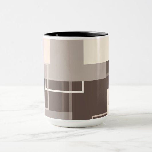 Geometrische vierkantjes - Chocolade Cream Mok (Midden)