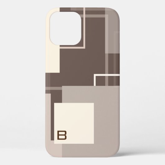 Geometrische vierkantjes - Chocolade en Cream Case-Mate iPhone Case (Achterkant)