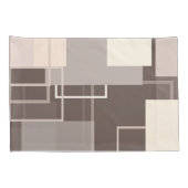 Geometrische vierkantjes - Chocolade en Cream Kussensloop (Achterkant-Rechts)