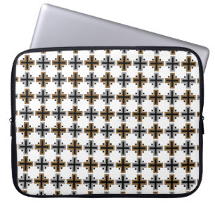 geometrische vierkantsdwarsdoorsnede abstracte pat laptop sleeve