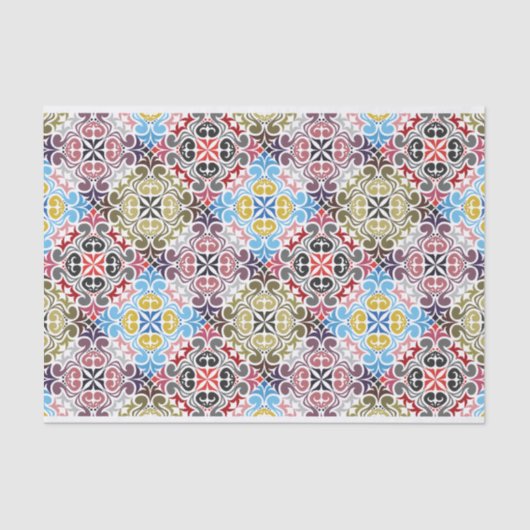 Geometrische vierkantsPatroonloskoppeling Tissuepapier (Voorkant)