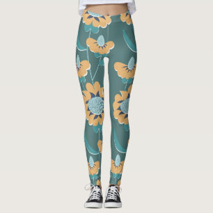 Geometrische Vintage: Textiel nautisch motief Leggings