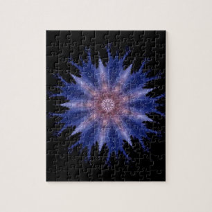 Geometrische violette ster zwarte hemel puzzel