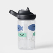 Geometrische visflacon Kinder benaming waterflesje Waterfles (Rechts)