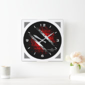 Geometrische vlag van Trinidad en Tobago Dot Patte Vierkante Klok (Huis)