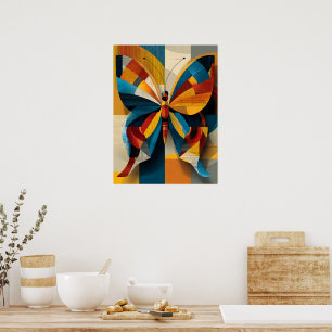 Geometrische Vlinder Muurkunst Poster