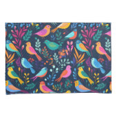 Geometrische vogels Bloemen Kleurrijk Patroon Kussensloop (Voorkant-Rechts)