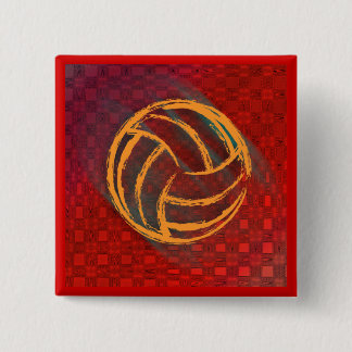 Geometrische volleybalButton Vierkante Button 5,1 Cm