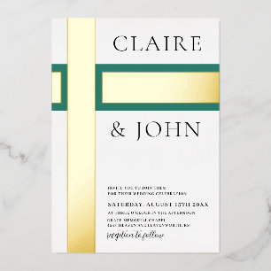 Geometrische vorm bruiloft folie uitnodiging