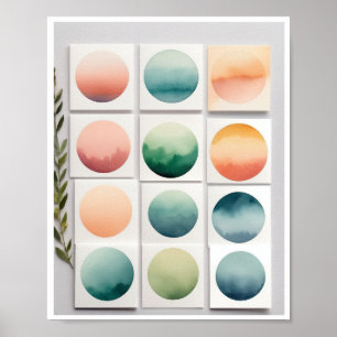 Geometrische vorm delicate kleurverlopen Poster