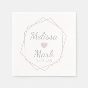 Geometrische vorm en hart monogram servetten