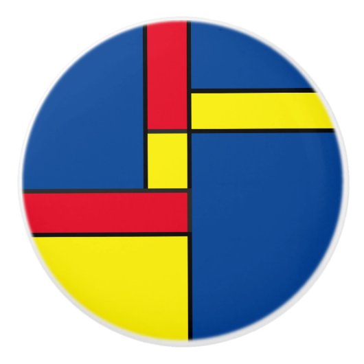 Geometrische vormen Abstract modern kunstpatroon Keramische Knop (Voorkant)