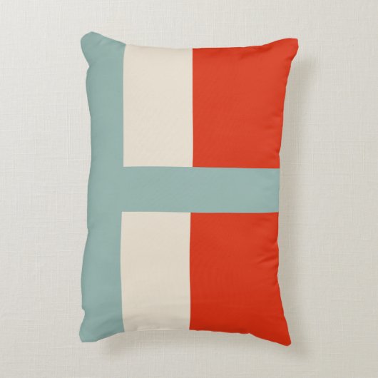 Geometrische vormen Abstract rood grijs Accent Kussen (Achterkant (Verticaal))