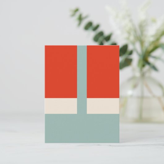 Geometrische vormen Abstract rood grijs Briefkaart (Staand voorkant)