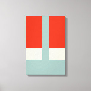 Geometrische vormen Abstract rood grijs Canvas Afdruk