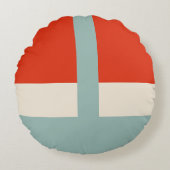 Geometrische vormen Abstract rood grijs Rond Kussen (Voorkant)