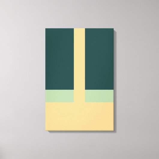 Geometrische vormen Abstracte kunst Groene abrikoo Canvas Afdruk (Voorkant)