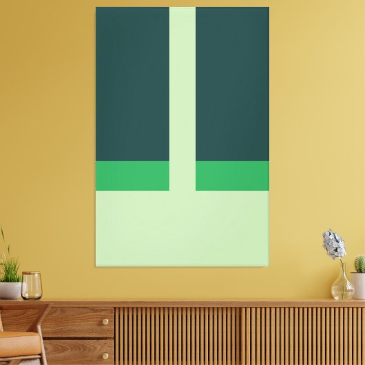 Geometrische vormen Abstracte kunst Groene kleuren Canvas Afdruk (Insitu (Woonkamer))