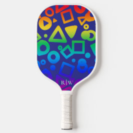 Geometrische vormen Abstracte kunst Paarse achterg Pickleball Paddle
