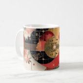 Geometrische Vormen en Felle Kleuren Muur Kunstpri Koffiemok (Voorkant links)