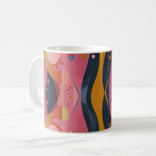 Geometrische Vormen en Felle Kleuren Muurkunst Pri Koffiemok