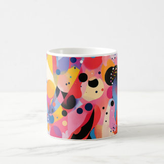 Geometrische vormen en levendige kleuren muurkunst koffiemok