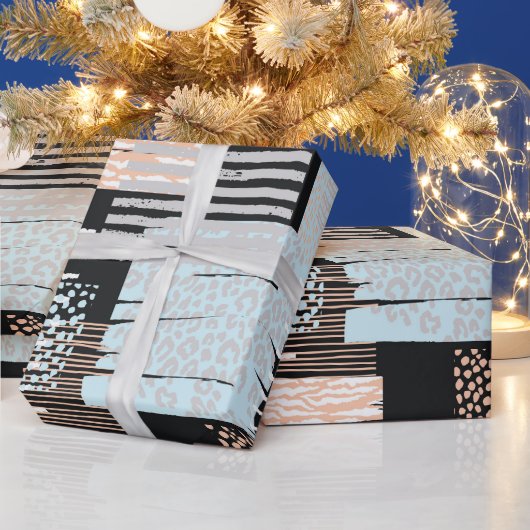 Geometrische vormen en strepen cadeaupapier (Feestdagen)