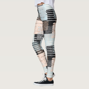 Geometrische vormen en strepen leggings