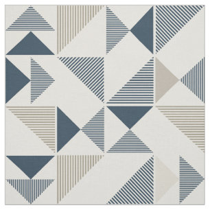 Geometrische vormen in blauw en beige stof