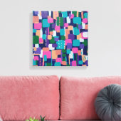 Geometrische vormen in oude kleuren canvas afdruk (Insitu (Woonkamer))