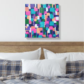 Geometrische vormen in oude kleuren canvas afdruk (Insitu (Slaapkamer))