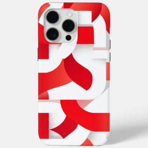 🔴 Geometrische vormen in rood en wit ⚪ iPhone 15 Pro Max Hoesje