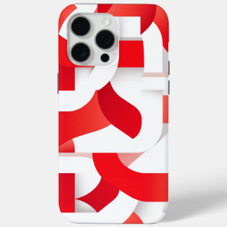 🔴 Geometrische vormen in rood en wit ⚪ iPhone 15 Pro Max Hoesje