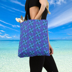 Geometrische vormen in Turquoise en Blue Draagtas