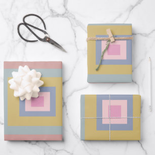 Geometrische vormen Kieuwpatroon in pasteelkleuren Inpakpapier Vel