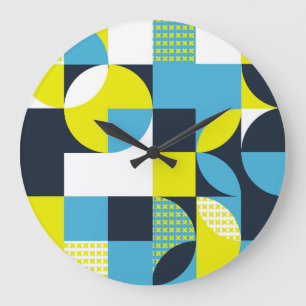 Geometrische vormen, kleurrijke abstracte achtergr grote klok