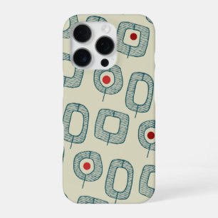Geometrische Vormen met Rode Stippen iPhone 16 Pro Hoesje