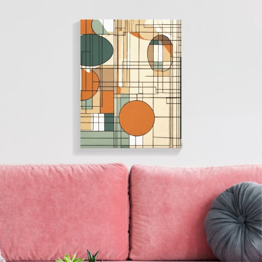 Geometrische vormen Moderne Kleurrijke Verpakte Ku Canvas Afdruk (Insitu (Woonkamer))