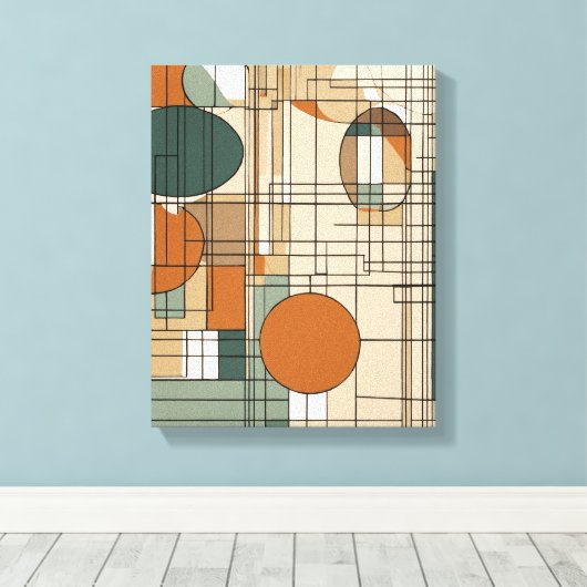 Geometrische vormen Moderne Kleurrijke Verpakte Ku Canvas Afdruk (Insitu (Houten vloer))