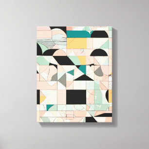 Geometrische vormen Moderne Kleurrijke Verpakte Ku Canvas Afdruk