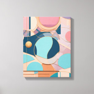 Geometrische vormen Moderne Kleurrijke Verpakte Ku Canvas Afdruk
