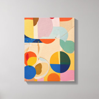 Geometrische vormen Moderne Kleurrijke Verpakte Ku Canvas Afdruk