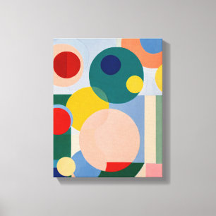 Geometrische vormen Moderne Kleurrijke Verpakte Ku Canvas Afdruk