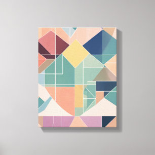 Geometrische vormen Moderne Kleurrijke Verpakte Ku Canvas Afdruk
